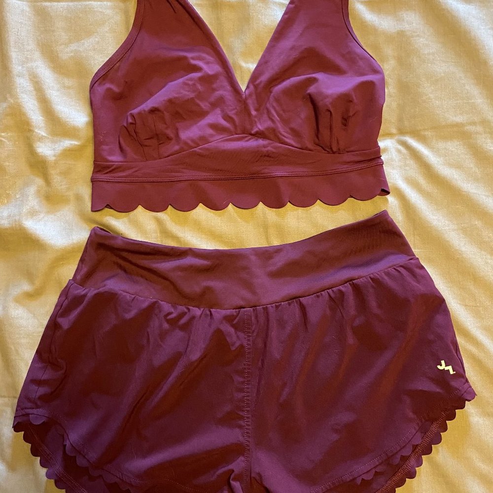 "Joy Lab" sports bra and exercise shorts